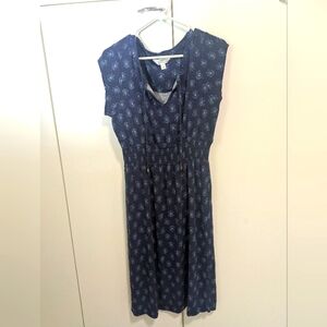 Market and Spruce Navy Blue Patterned Dress